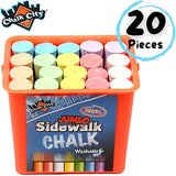 Chalk City Sidewalk Chalk, 20 Count, 7, Jumbo Chalk, Non-Toxic, Washable, Art Set