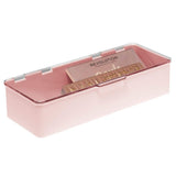 mDesign Makeup Storage Stackable Organizer Box for Bathroom Vanity, Countertops, Drawers - Holds Blenders, Eyeshadow Palettes, Lipstick, Lip Gloss, Makeup Brushes - Hinged Lid, Light Pink/Clear