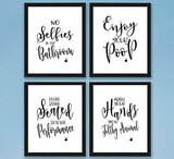 Bathroom Quotes and Sayings Art Prints | Set of Four Photos 8x10 Unframed | Great Gift