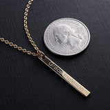Vertical Name Necklace Personalized Gold Bar Necklace Customize Gift for Women