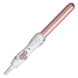 FoxyBae Mini Marble Curler - Professional Ceramic & Tourmaline Infused Hair Styler - Easy to Use Wand for Long Lasting Curls & Waves