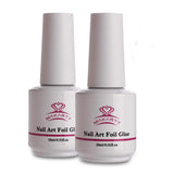 Makartt Nail Art Foil Glue Gel and Nail Lamp Bundle, 15ML 2 Bottles Foil Stickers Nail Transfer Tips , 6W Mini UV LED Lamp