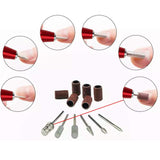 Portable Electric Nail Drill Set,Upgraded Professional Nail File With 6 Pieces Changeable Drills And Sand Bands Tool,USB Speed switch,Machine Electric Nail File for Home Salon Use（Red）