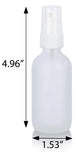 2 oz Frosted Clear Glass Boston Round White Fine Mist Spray Bottle (12 pack) + Funnel for essential oils, aromatherapy, food grade, bpa free