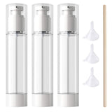 100ML / 3.4oz 3Pcs Transparent Ounce Empty PS Plastic Airless Vacuum Pump Press Bottle Jar Pot Vial Container For Cosmetic Makeup Serums Cream Lotion Travel Toiletries Liquid Toner Sample