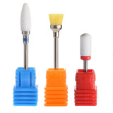 Ceramic Nail Drill Bit Set Electric Medium Grit Gel Remove Polishing Pedicure Nail Art Tools, 3/32 Inchl with Cleaning Brush for Removing Gel and Acrylics Set of 3 …