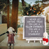 Tukuos Double Sided Felt Letter Board with Rustic Wood Frame,750 Precut Gold