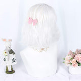 MCOSER 35cm Japan and South Korea Wig Air Bang Paragraph With Daily Harajuku White Color Lolita Wig