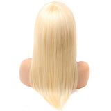 Fabeauty Straight Wigs With Bangs Virgin Brazilian None Lace Front Wigs Human Hair Wigs 150% Density Glueless Machine Made Wigs For Black Women (18inch, 613 wig)