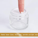 4 oz Clear Round Glass Jars (12 Pack), SXUDA Empty Cosmetic Containers with Inner Liners and black Lids For Slime, Beauty Products, Cosmetic, Lotion，Powders and Ointments