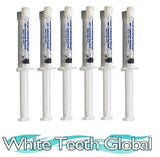 White Teeth GLobal Teeth Whitening Gel 44% Carbamide Peroxide, 6 Tooth Bleaching Gel Syringes