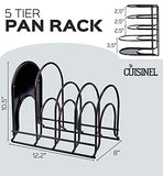 Heavy Duty Pan Organizer, 5 Tier Rack - Holds up to 50 LB - Holds Cast Iron Skillets