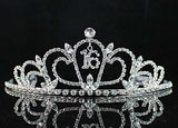 Sweet Sixteen 16 16th Years Old Birthday Party Floral Rhinestone Crystal Princess Tiara Crown With Hair Combs Cake Topper Head Jewelry Silver T1722
