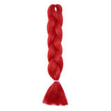 24 Inch Jumbo Braids Hair Extensions High Temperature Synthetic Hair African Rainbow Box Braiding Hair for Senegal Twist 100g/pack Red 3 Packs