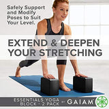 Gaiam Essentials Yoga Block (Set Of 2) - Supportive Latex-Free Eva Foam Soft Non-Slip