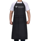 BARBER PRO Work Apron with Tool Pockets, Professional Hairdressing Durable Shop Apron, Unisex Barber Apron Cape for Kitchen & Salon Hairstylist - Multi-use, Back Straps Adjustable Size -Black