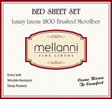 Mellanni Bed Sheet Set - Brushed Microfiber 1800 Bedding - Wrinkle, Fade, Stain Resistant