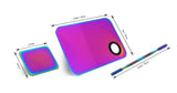 Makeup Mixing Palette With Spatula Portable For Mixing And Blending Eyeshadow Foundation Liquid Creams Easy Cleaning Stainless Steel Cosmetic Make up Palette And Mini Ring Eye Shadow Also for Nail Art