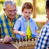 Chess Armory 15" Wooden Chess Set with Felted Game Board Interior for Storage