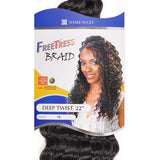 FreeTress Synthetic Hair Braids Deep Twist Bulk 22" (6-Pack, 1B)