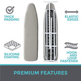 HOME GENIE Reflective Silicone Ironing Board Cover, 15x54, Hook and Loop Fastener