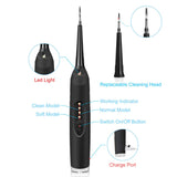 Electric Dental Calculus Remover, OUZIGRT Tartar Scraper for Teeth Calculus Smoke Stain Remover with LED Light 2 Cleaning Heads Tartar Remover Dental Tools (Newest Version)
