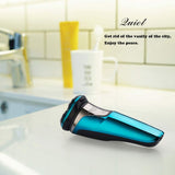 KEMEI Electric Shaver Razor for Men,LCD Display Wet & Dry Mens Razors for Shaving Electric Cordless With Pop-up Trimmer,Rotary Razors Electric Shavers for Men Waterproof Rechargeable -Blue