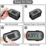 Pulse Oximeter Fingertip, Blood Oxygen Saturation Monitor for Pulse Rate, Heart Rate