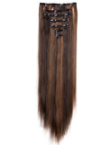 7Pcs 16 Clips 23"-24" Thick Curly Straight Full Head Clip in on Double Weft Hair Extensions