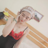 SUPERLIKE 100 Percent Silk Sleeping Cap for Women Night Cap Pure Mulberry Silk Traceless Adjustable Hat Black Color