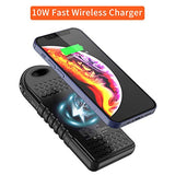 Solar Charger, 10000mAh Wireless Solar Power Bank, 18W Power Delivery USB C Charge