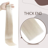 RUNATURE Tape in Hair Extensions Human Hair White Blonde Hair Extensions 22 Inch Remy Tape Extension Real Hair Silky Straight Extesnions 50g 20 Pcs Invisible Blonde Hair Tape in Extesnions