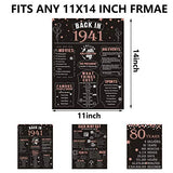 Homanga 80th Birthday/Anniversary Poster, Rose Gold 3 Pieces 11”x 14” Back In 1941 Sign