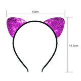 SIQUK 12 Pcs Cat Ear Headbands for Girls with a Storage Bag