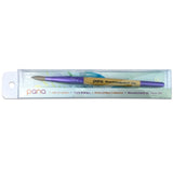 Pana (Size # 6) New Limited Edition Beige Purple Wood Handle USA 100% Pure Kolinsky Hair Acrylic Nail Brush (Purple Ferrule Round Shaped Style)