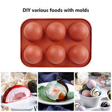 5pcs Half Circle Sphere Silicone Mold for Hot Chocolate Bomb, Baking Mold for Making