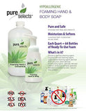 Pure Selects Foaming Hand & Body Concentrate • no added fragrance or dye • 1 Quart makes 64 Foaming Soap Dispensers • HYPOALLERGENIC • All Natural • Plant Derived • Safe for Sensitive Skin