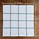 Sticky Toffee Cotton Terry Kitchen Dishcloth, 8 Pack, 12 in x 12 in, Blue Check