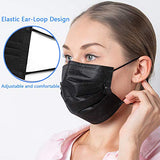 Face Mask Black, Disposable Face Masks, 3 Layer Design Protection Breathable