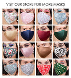 4 Layer Washable Satin Face Mask Burgundy Red with Filter Pocket Reusable Silk