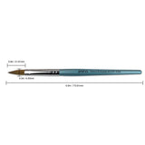 Pana USA Acrylic Nail Brush100% Pure Kolinsky Hair New Teal Wood Handle with Silver Ferrule Oval Crimped Shaped Style (Size # 8)