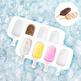 Ouddy (Upgraded) 2 Pack Large Popsicle Molds, 4 Cavities Homemade Silicone Popsicle