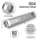 Pellet Smoker Tube, 12'' Stainless Steel BBQ Wood Pellet Tube Smoker for Cold/Hot