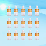 Beaupretty 50Pcs Clear Glass Dropper Bottle 2ml Mini Essential Oils Sample Dropper Vails Subpackaging Bottle Refillable Bottle for Travel Perfume Cosmetic Liquid