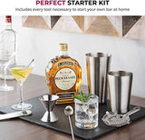 14-Piece Cocktail Shaker Set - Bar Tools - Stainless Steel Cocktail Shaker Set Bartender Kit