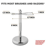 GBS 6" Tall Brush and Razor Shaving Stand. Maintain and Properly Store Your Wet Shaving Tools Fits Most Animal Free & Badger Brushes Fits Most Cartridge and Double Edge Safety Razors