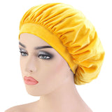 2pcs/Set Durags and Bonnets Elastic Long Tail Velvet Doo rag Turban Sleep Cap Solid Color for Men Women