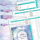 2021 Planner - 2021 Weekly & Monthly Planner with Hard Cover, 6.4'' x 8.5''