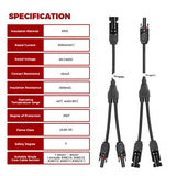 BougeRV Solar Connectors Y Branch Parallel Adapter Cable Wire Plug Tool Kit