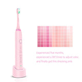 Sonic Electric Toothbrush With Travel Case, 6 Hours Charge Minimum 30 Days, Use 5 Optional Modes, Adapt To Any USB Interface For Wireless Charging, Unique Cherry Blossoms Pink